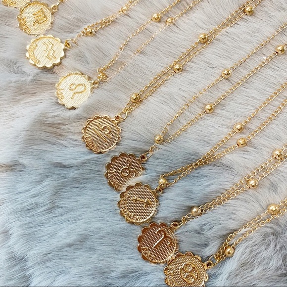 Gold Zodiac Coin w/Ball Bead Chain - Picture 8 of 16